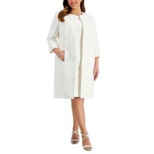Kasper Women's texture White Plus Size Jacquard Topper Jacket Size 24W